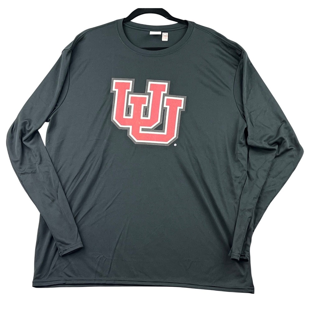NCAA Utah Utes Mens XL Long Sleeve Performance Graphic T-Shirt Gray UU Logo